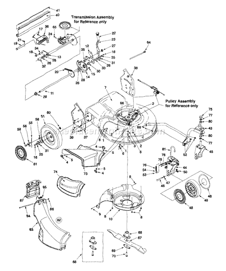 Page B Diagram and Parts List for 12AE999M401 1999 Yard Man Lawn Mower